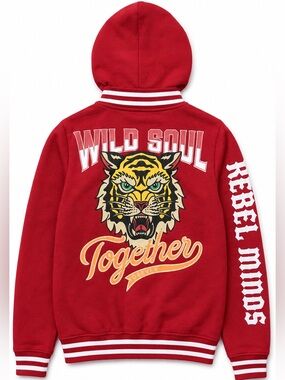Varsity Hoodie Jacket NWT Rebel Minds Wild Soul Tiger BACK TO SCHOOL SALE